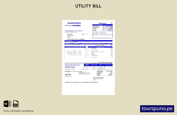 listo para imprimir Plantilla de Word   factura de servicios públicos de agua  2